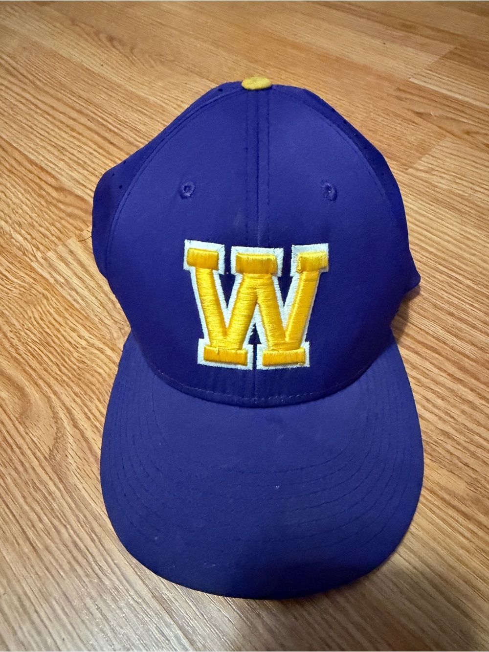 Purple Baseball Cap with Yellow 'W' Patch